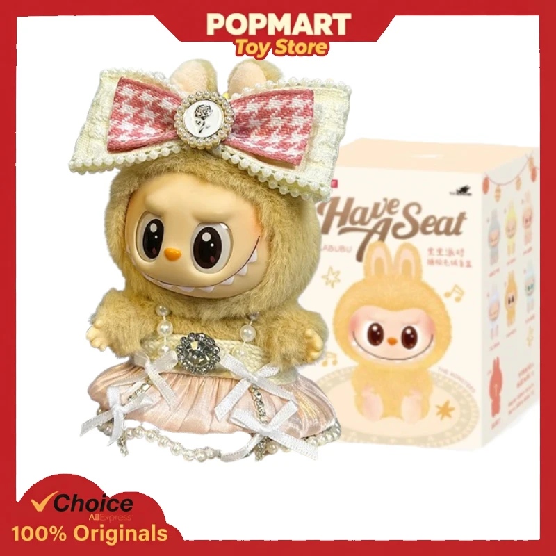 

POP MART LABUBU V2 Have a Seat, черный парижский наряд, аутентичный набор кукол, оригинальная виниловая фигурка, коллекционная игрушка в подарок