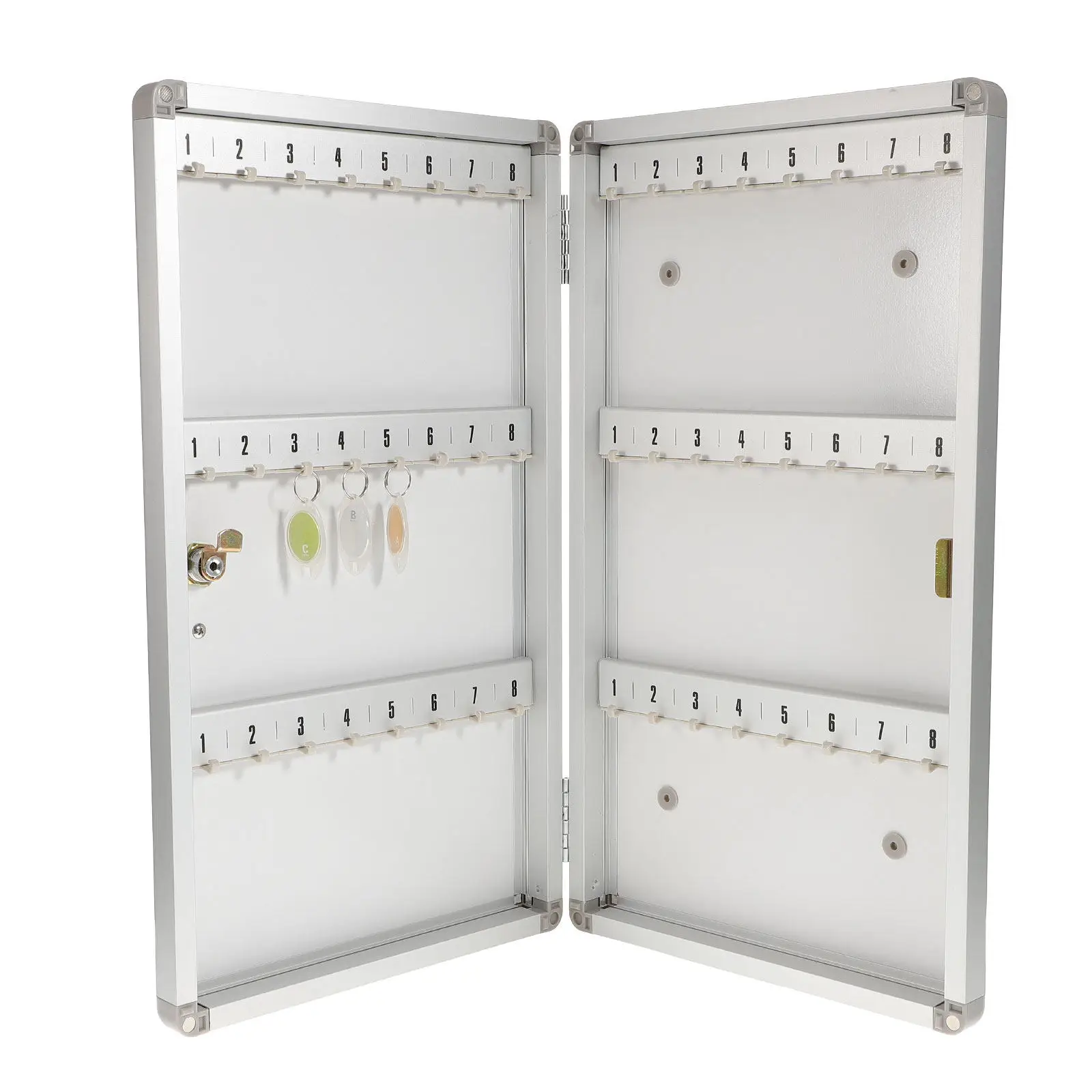 Aluminum Alloy Key Storage Lock Box Wall Mount Key Management Organizer for Home Office School Hospital Property Management