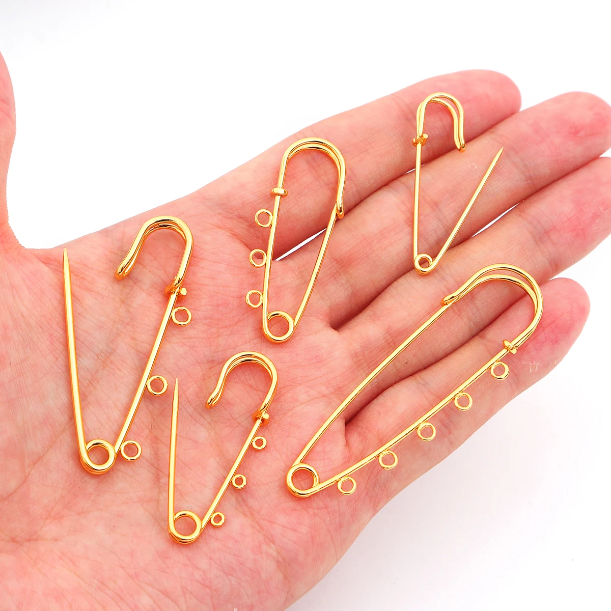 1Pcs 18K Gold Plated Brass Copper Safety Pins Brooch Sewing Tools for DIY Jewellery Sewing Accessories Clothing Garment Supplies