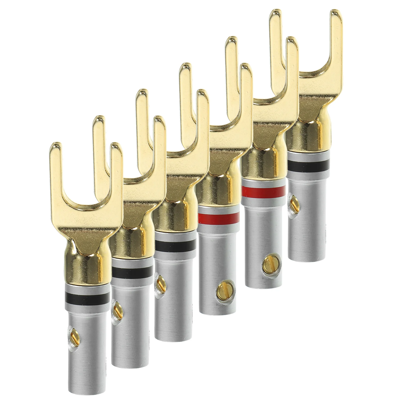 6 Pcs Speaker Cable Connector Speakers Audio Plug Adapter Monitor U-shaped Banana Terminal Copper Y Fork Accessory Wire