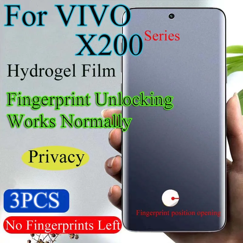 X200Pro Soft Screen Protector For VIVO X200 ProMini Privacy Hydrogel Film X200Pro Mini Fingerprint Unlocking Works Normally