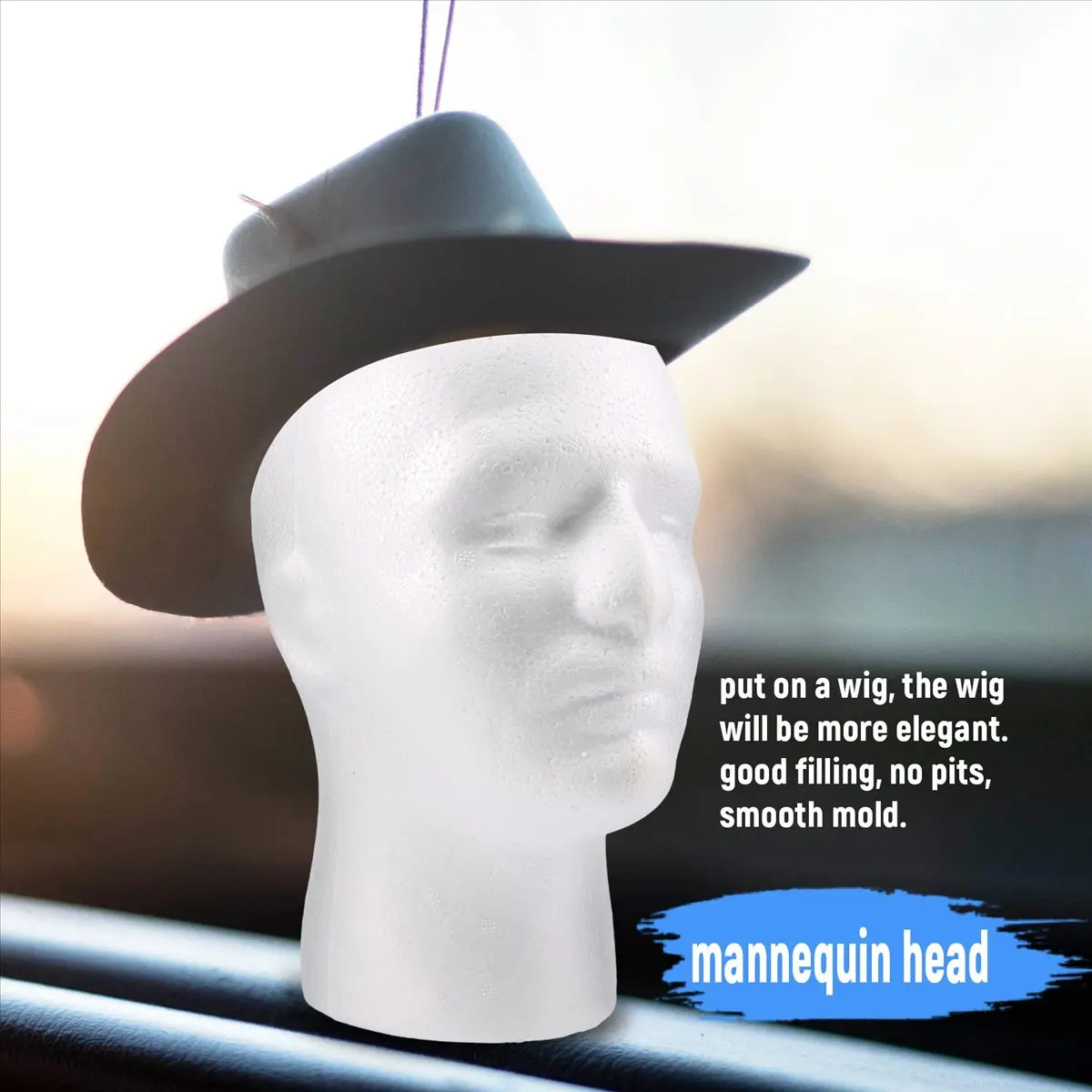 2026 Trend-Male Wig Display cosmetology Mannequin Head Stand Model Foam White