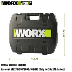 Worx Tool Box for WU193 Original High Strength HDPE Blow Molding Process Waterproof Also Suit WU279 WU290D WU291 WU186 WU173