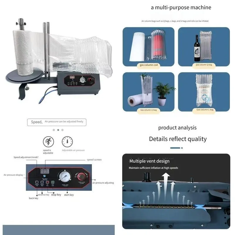 Air cushion bubble film packaging material machine, air column bag coil making machine, air column buffer bag machine