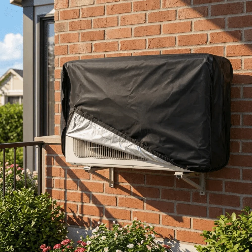 Waterproof Outdoor Air Conditioning Cover Sun Protection Windproof Air Conditioner Sunscreen Cover Anti-Snow Dustproof