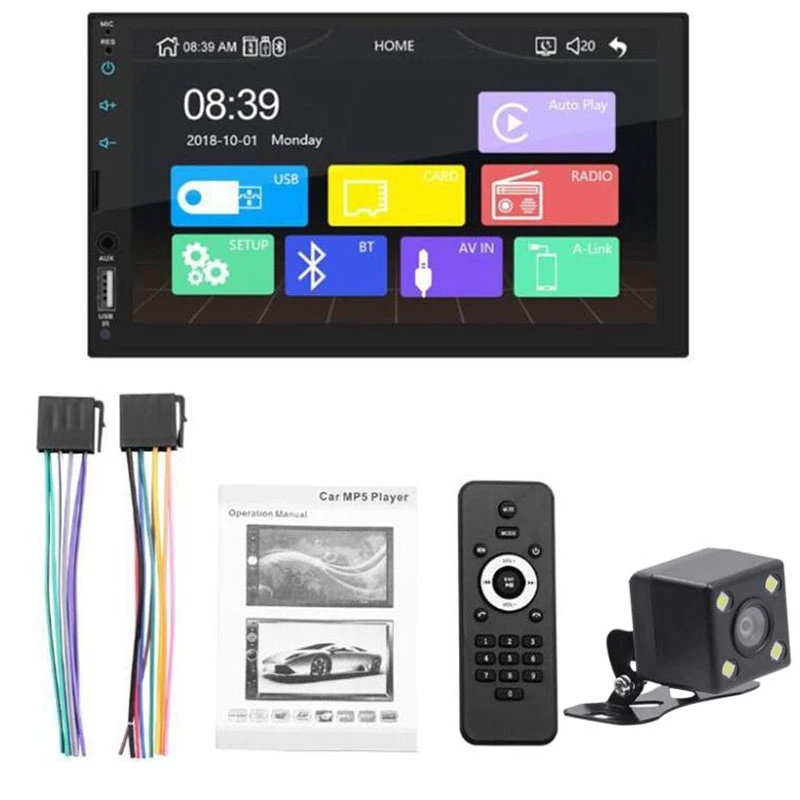 

2 Din Car Radio 7 inch HD Press Screen Player Android Auto Carplay Multimedia MP5 FM/USB/AUX/Bluetooth Car Audio for Rear