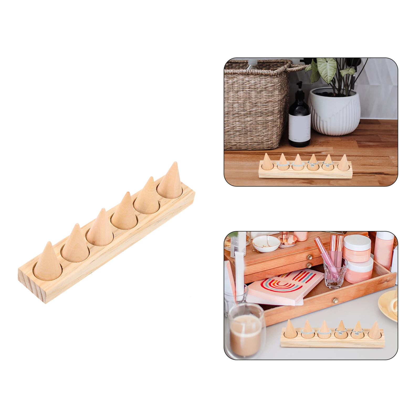 

Conical Ring Display Stand Earring Rack Storage Finger Cone Jewelry Stands Holder