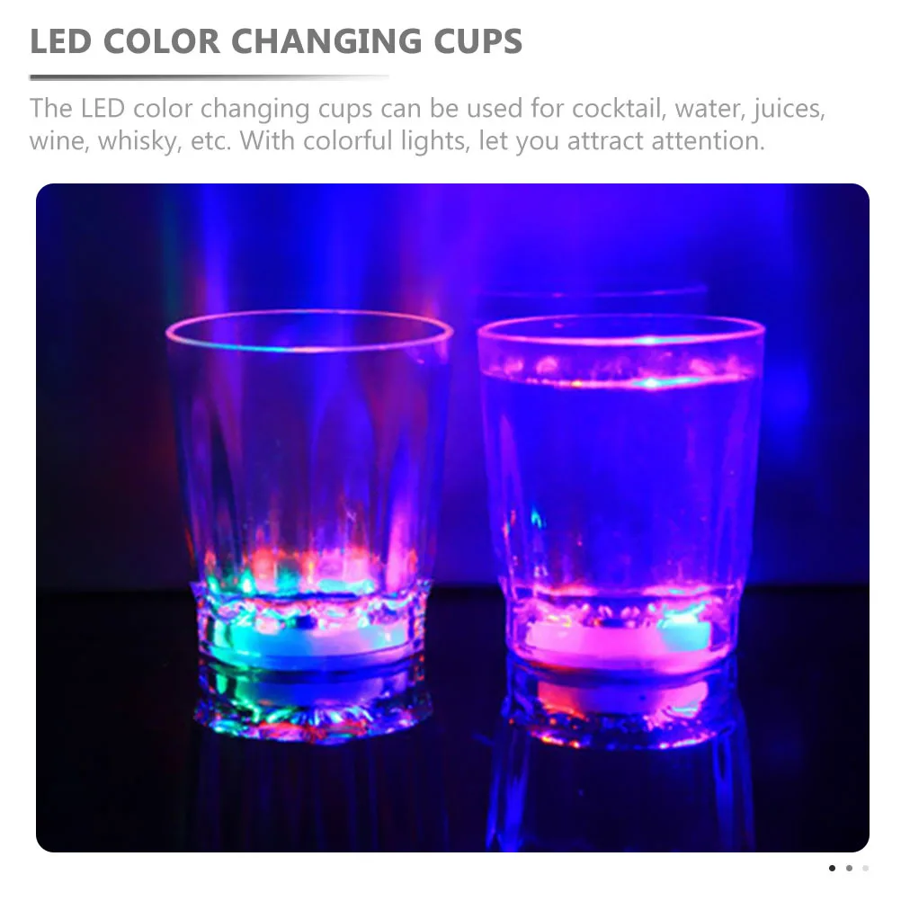

6Pcs LED Light Up Wine Cups Color Changing Plastic Shot Glasses Party Bar Drinking Cups Celebration Plastic Wine Glasses