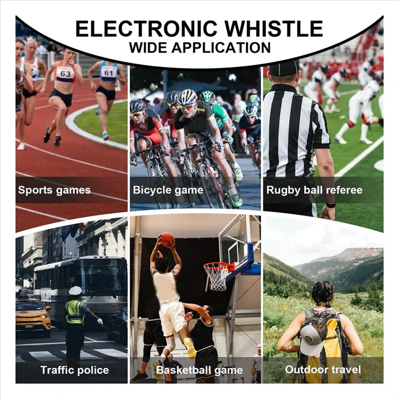 Electronic Whistle with Three Sound Effects, High Decibel Basketball, Football Referee, Coach Training, Survival Whistle