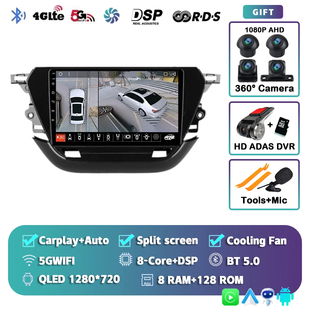 Android 15 Autoradio Multimedia Speler Voor Opel Corsa F 2019-2023 Auto Carplay Autoradio DSP wifi + 4G Ai voice 2 Din BT Video
