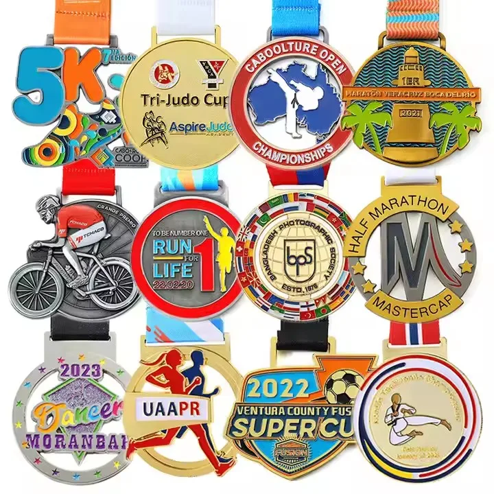 Custom Medal Factory, Your Own Logo, Metal Medal Ribbon, This Is Our Company's Custom, Business, OEM