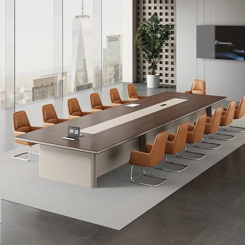 طاولة مؤتمرات حديثة وبسيطة، طاولة مؤتمرات للتفاوض التجاري، أثاث ميسا اجتماعات مستطيل للمكتب #1