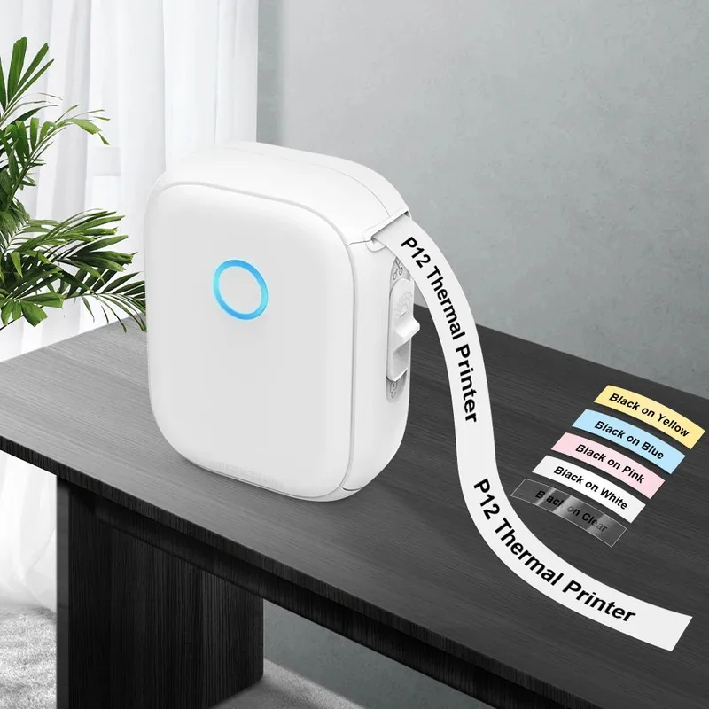 

Portable Mini Printer Marklife P12 Thermal Printer Adhesive Sticker Labeling Machine P12 Label Maker or 1PK Continues Label Tape