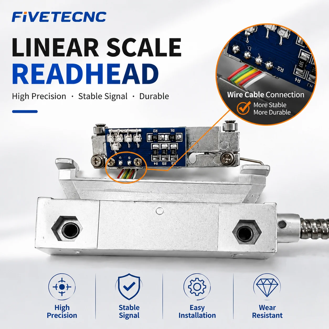 5 Meter Cable SNS NTS FTN JCXE Normal Size Linear Scale Sensor Reader Head 5microm 1um Enco