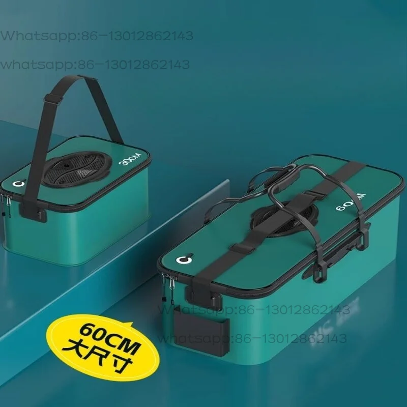 Live fish bucket, special fish protection for wild fishing, integrated forming Luya folding hard shell thickened fishing box