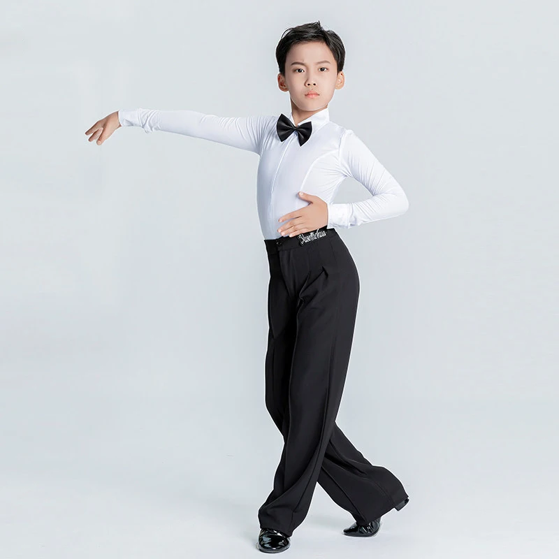Boys Latin Dance Costume Professional Childrens National Standard Dance Competition Wear Performance Clothes Exam Grading Suit
