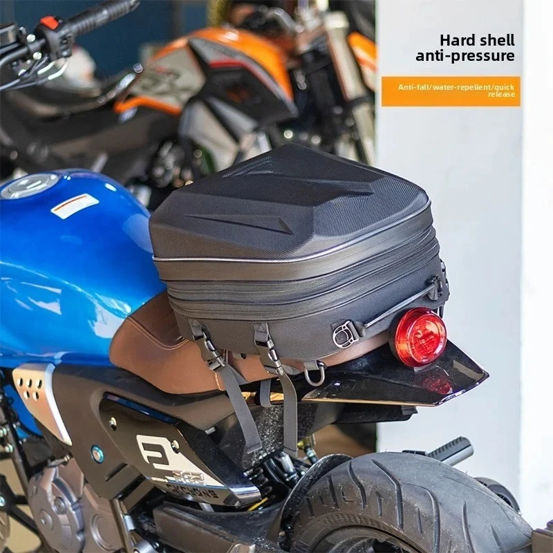 

Multifunctional Motorcycle Rear Seat Bag, Waterproof Helmet Luggage Convertible to Backpack for Commute Touring