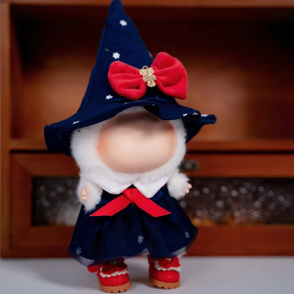 

17cm Halloween Doll Clothes Witch Cute Pumpkin Mini Doll Clothing Outfit Designer Mini Toy Accessories DIY Keychain Dress Up