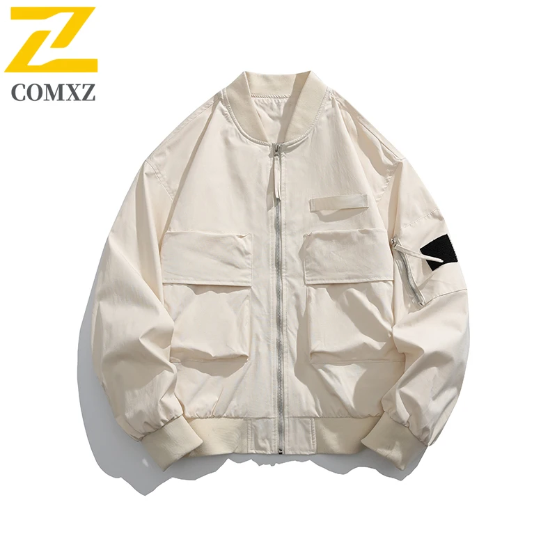 Hip-hop American Baseball Jacket Men's Autumn 2025 Fashion Multi-pocket Work Windproof Jacket Korean Street Clothing Loose Coat