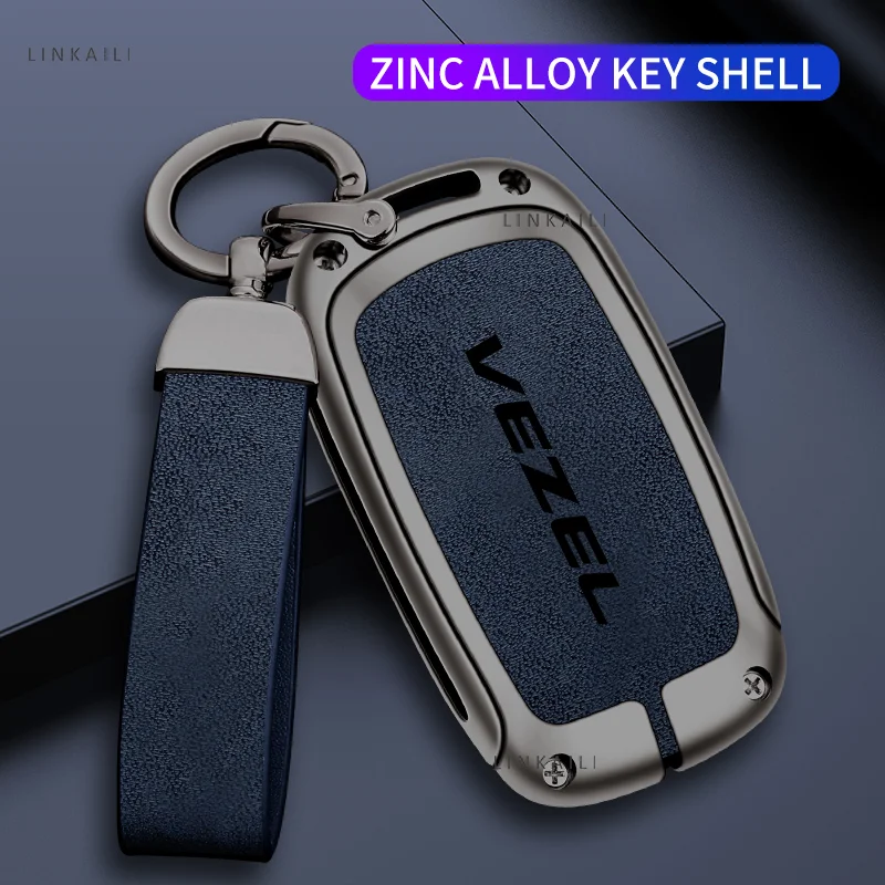 Zinc Alloy Car Key Case Full Cover Protector Shell for Honda Vezel Hybrid Custom Logo Key Bag Keychain Interior Accessories view 3