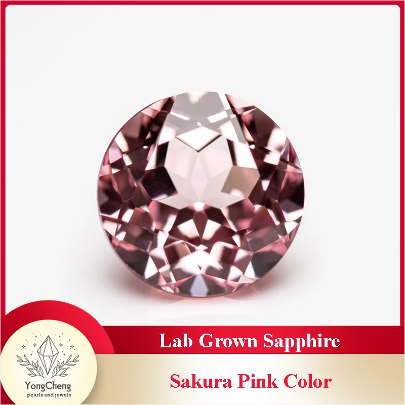 

Lab Grown Sapphire Sakura Pink Color Round Cut Top Quality Gemstones Charm Beads for Jewelry Making Selectable AGL Certificate