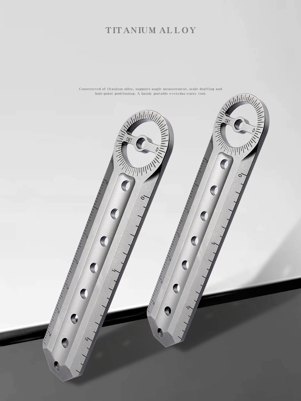 18cm Titanlegierungs-Lineal mit 8mm Sechskantschlüssel, EDC-Hebelwerkzeug, Schlüsselanhänger, Selbstverteidigungswerkzeug, hartes Lineal zum Aufhängen an der Taille, Brechstange – Detail 10