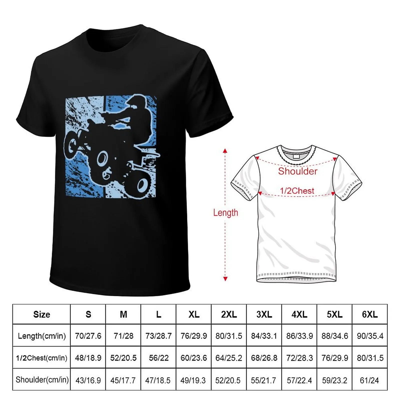 Quad ATV Cubism Rider Deco T-Shirt Sports Basic Short Sleeve T-Shirt