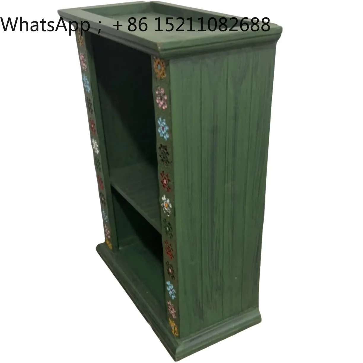 LLY retro wooden hand-painted green wall cabinet retro style storage box can be hung on the wall