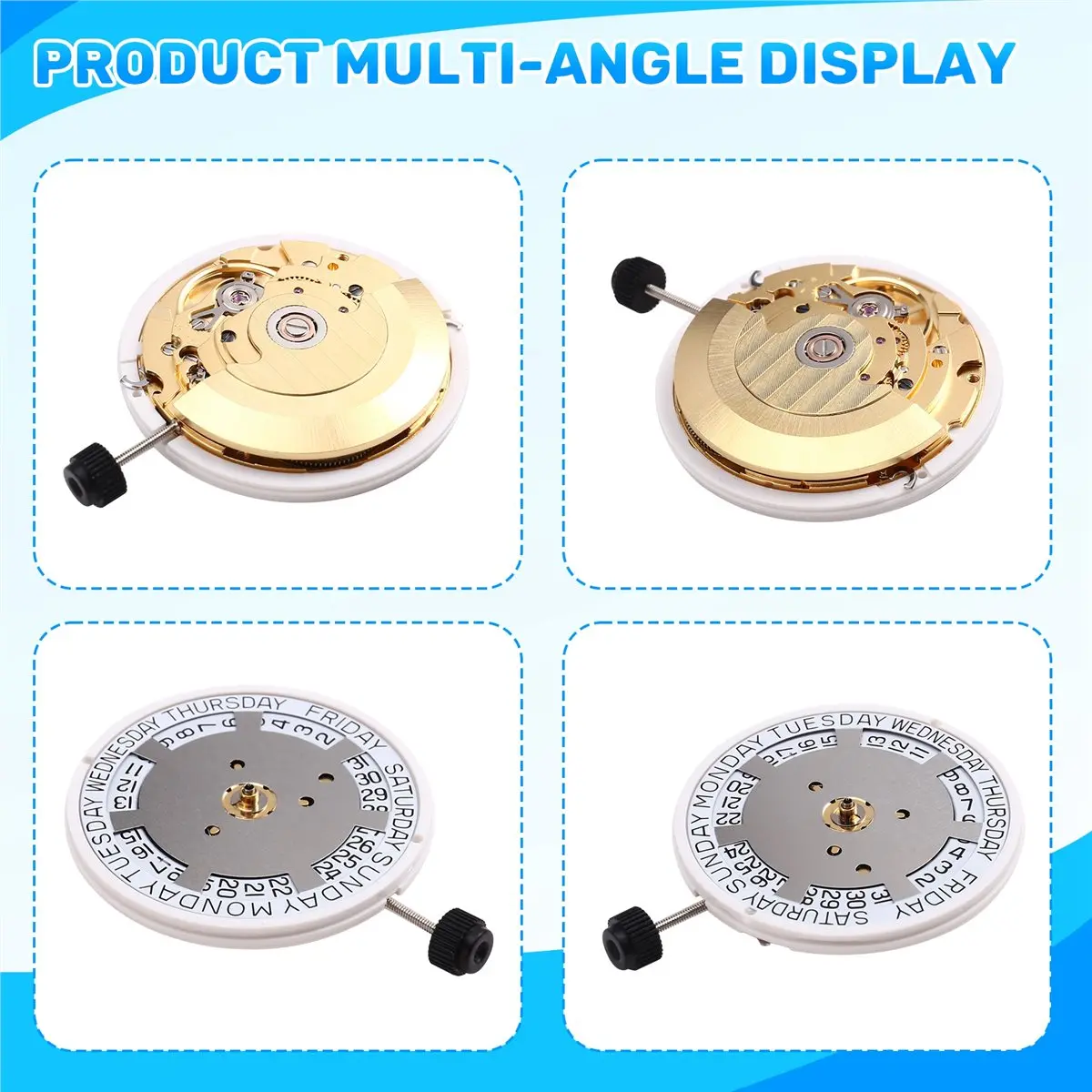 

useful 3 Hands Date At 3 Day 12 Movement for Seagull ETA 2834-2 Automatic Winding Mechanical Movement Up and Down Calendar