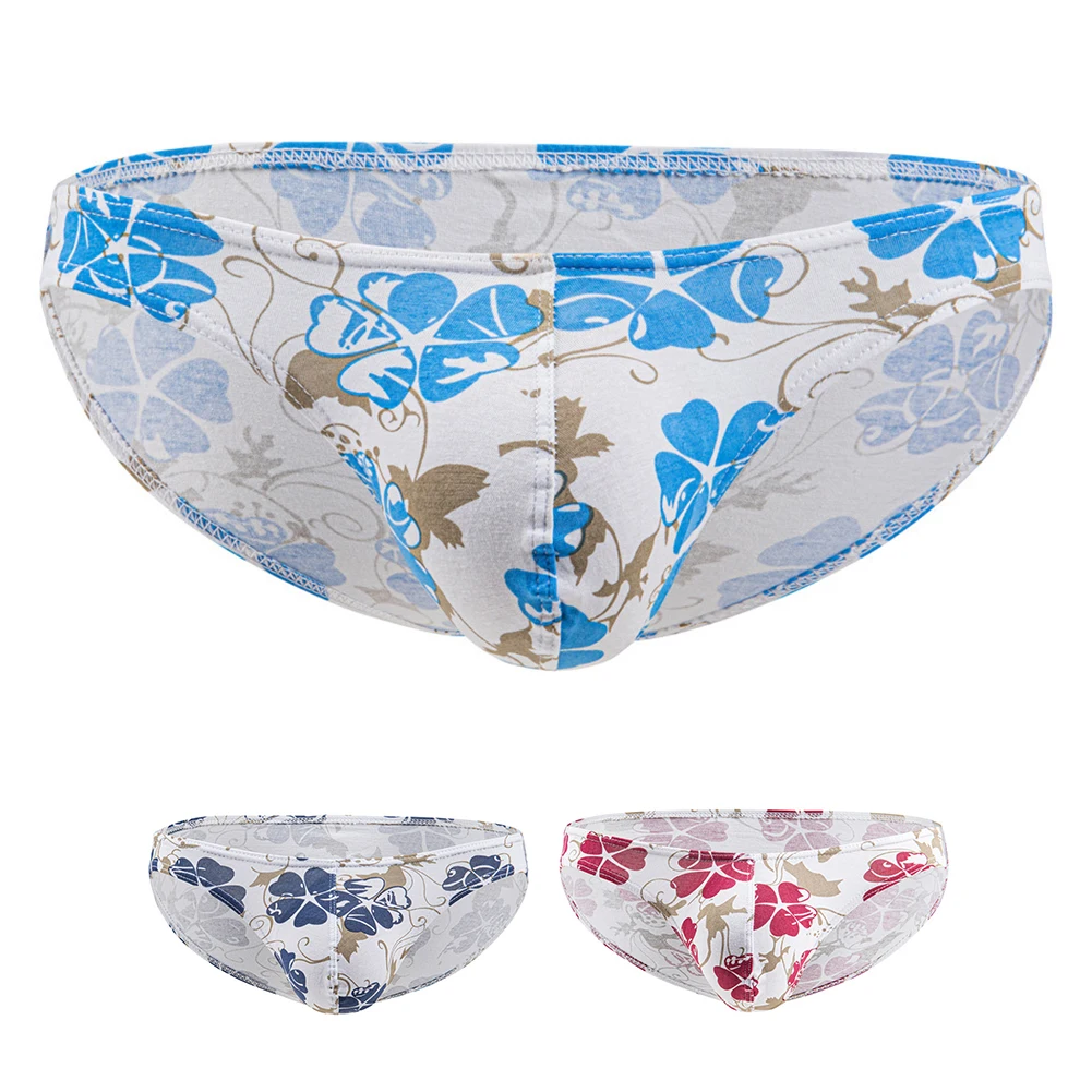 طباعة الملابس الداخلية الرجال الملابس الداخلية ارتداء اليومي تنفس تصميم أزرق داكن أزرق فاتح أحمر رقيقة لينة النسيج للذكور #5