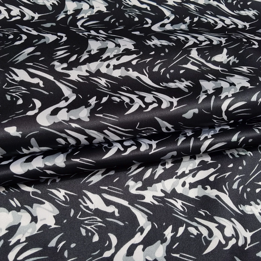 1 Meter x 1,48 Meter Geometrisches Webmuster Satin-Material Seidig Weiches Polyester Charmeuse Futterstoff Schal DIY Stoff – Detail 27