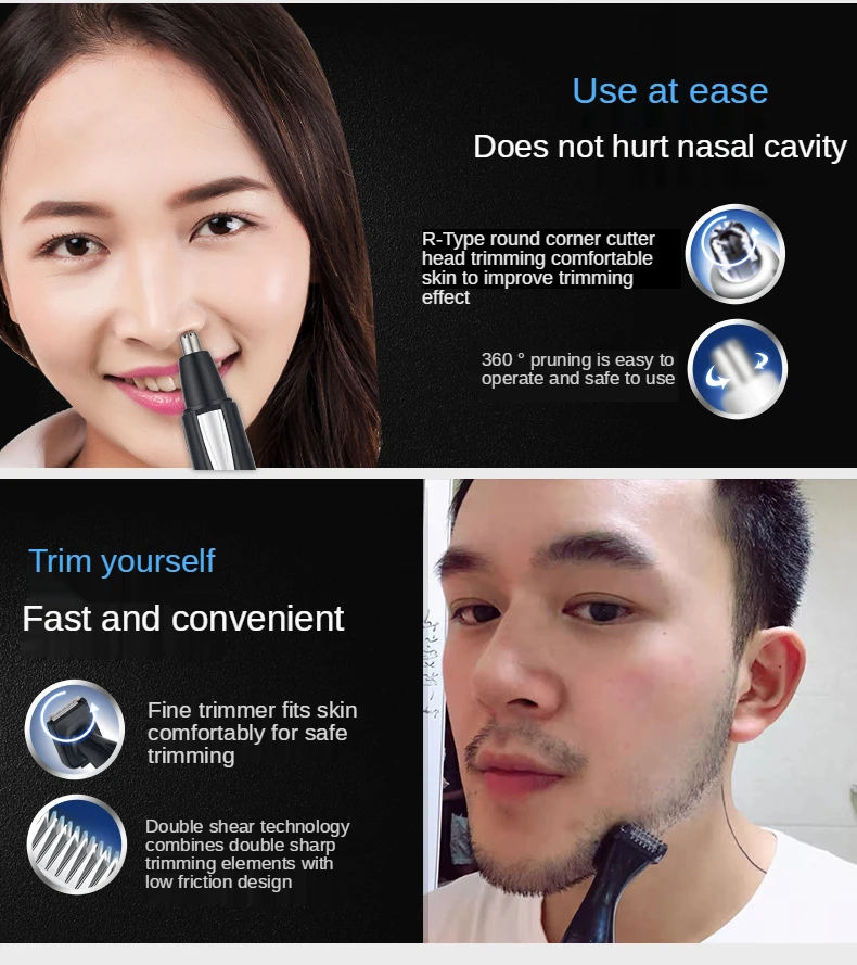 NEW Electric Shaving Nose Ear Trimmer Safe Face Care Rechargeable Nose Hair Trimmer for Men Shaving Hair Removal Razor Beard