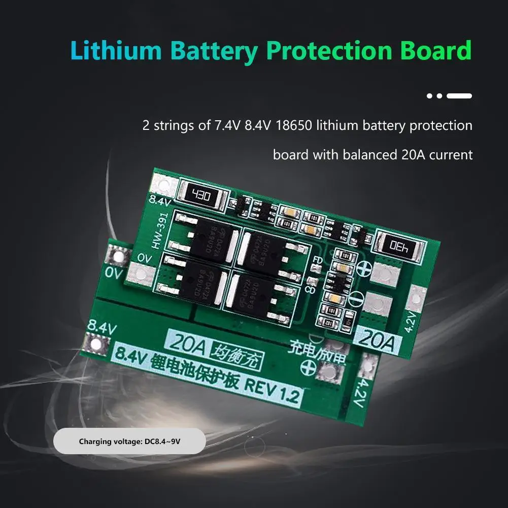 1-5pcs HW-391 2S 20A 7.4V 8.4V Li-ion Lithium Battery Charger Protection Board 18650 BMS Board Module Balance Boards