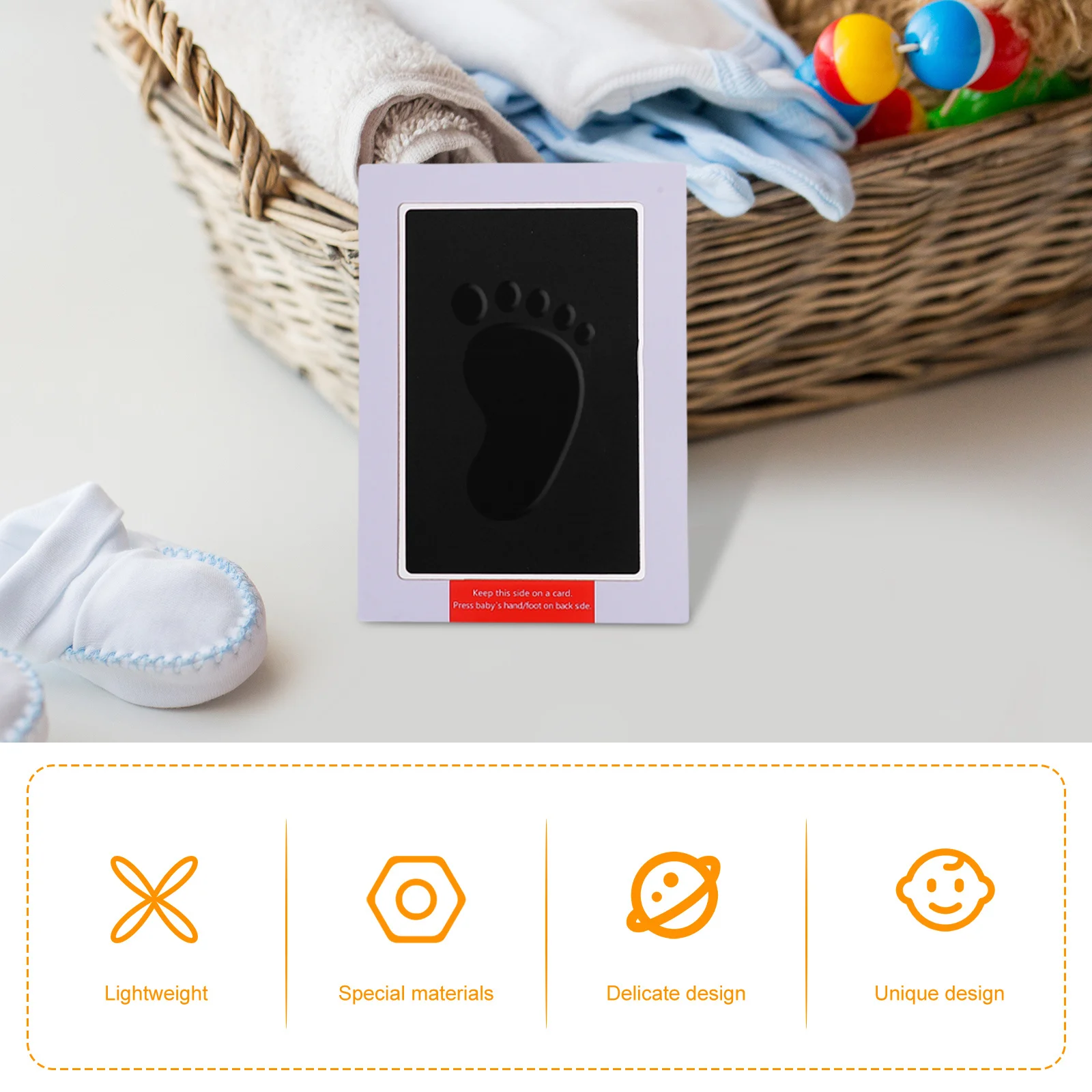 1Set Black Inkless Hand Footprint Kit Large Pad for Babies Pets Newborns Safe Non Toxic Keepsake Simple Operation