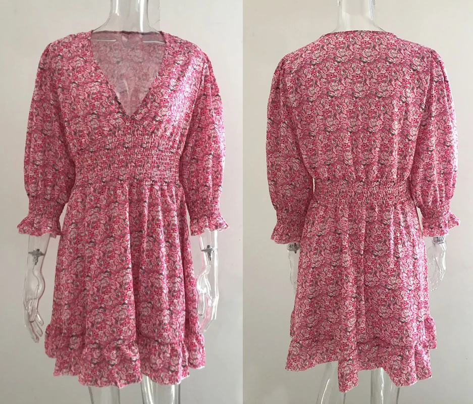 Vestido de festa com decote em v vintage feminino, vestido longo sólido, cintura alta, linha A, simples, elegante, moda casual, verão