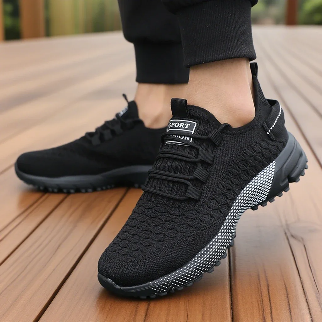 Comfortable Sneakers for Spring and Summer Versatile Black Mesh Shoes Lightweight  Breathable Fitness Shoes for Both Men Women