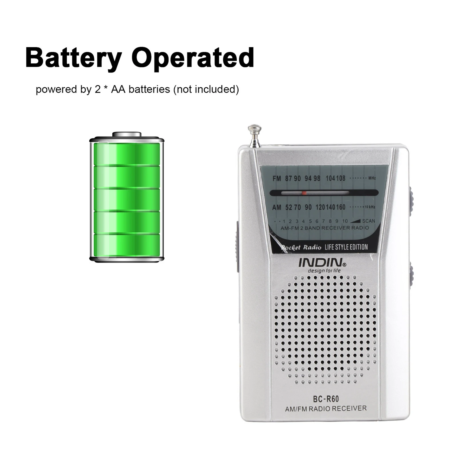 วิทยุแบตเตอรี่ขับเคลื่อนแบบพกพามัลติฟังก์ชั่ AM เครื่องเล่นวิทยุ FM สําหรับผู้สูงอายุที่ใช้แบตเตอรี่วิทยุวิทยุแบบพกพาวิทยุ