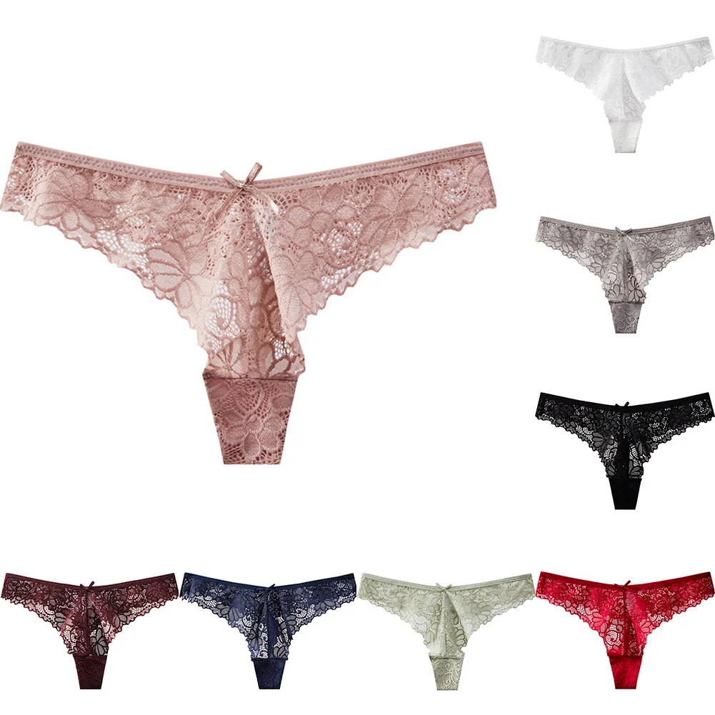 

Женские сексуальные кружевные стринги с низкой посадкой, мягкие кружевные соблазнительные трусики, нижнее белье, эротические высокоэластичные трусы