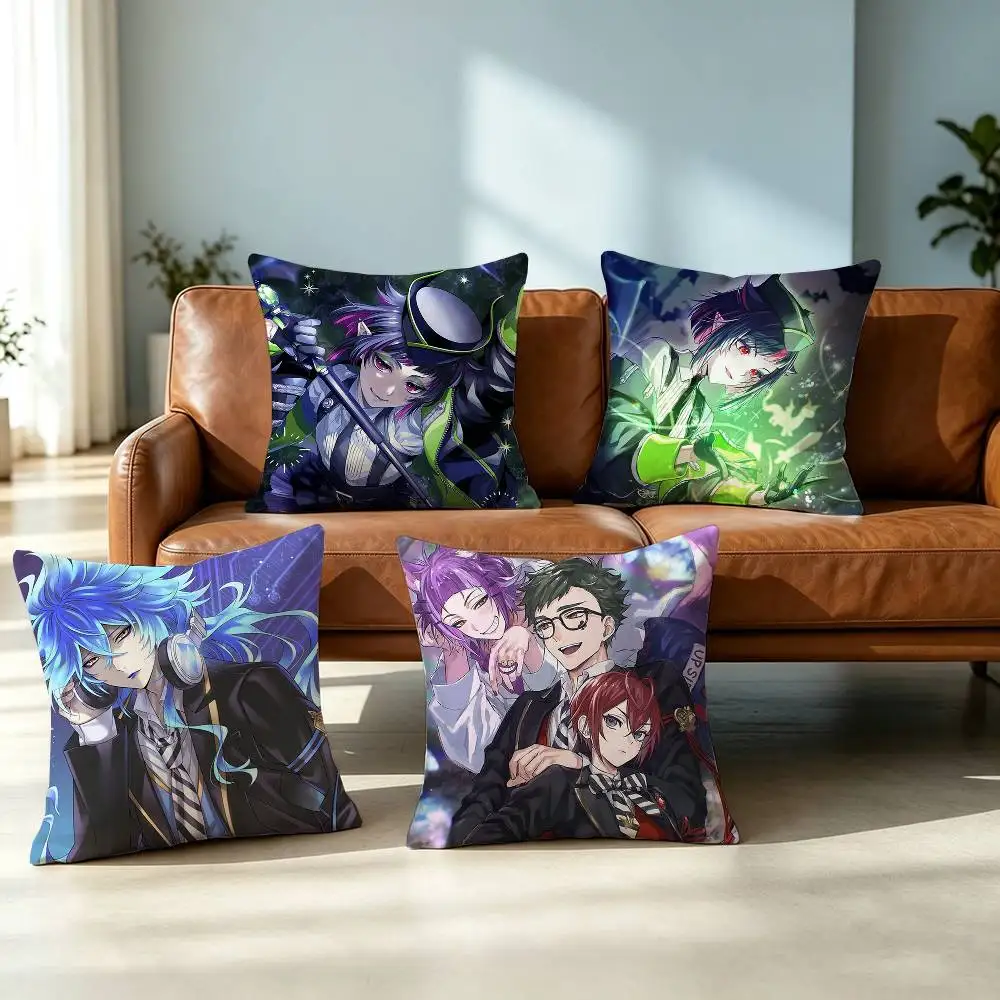 Twisted Wonderland Animation Square Double-Sided printed Pillow Case Bedroom Bedside Pillow Sofa Cushion Cover Gift