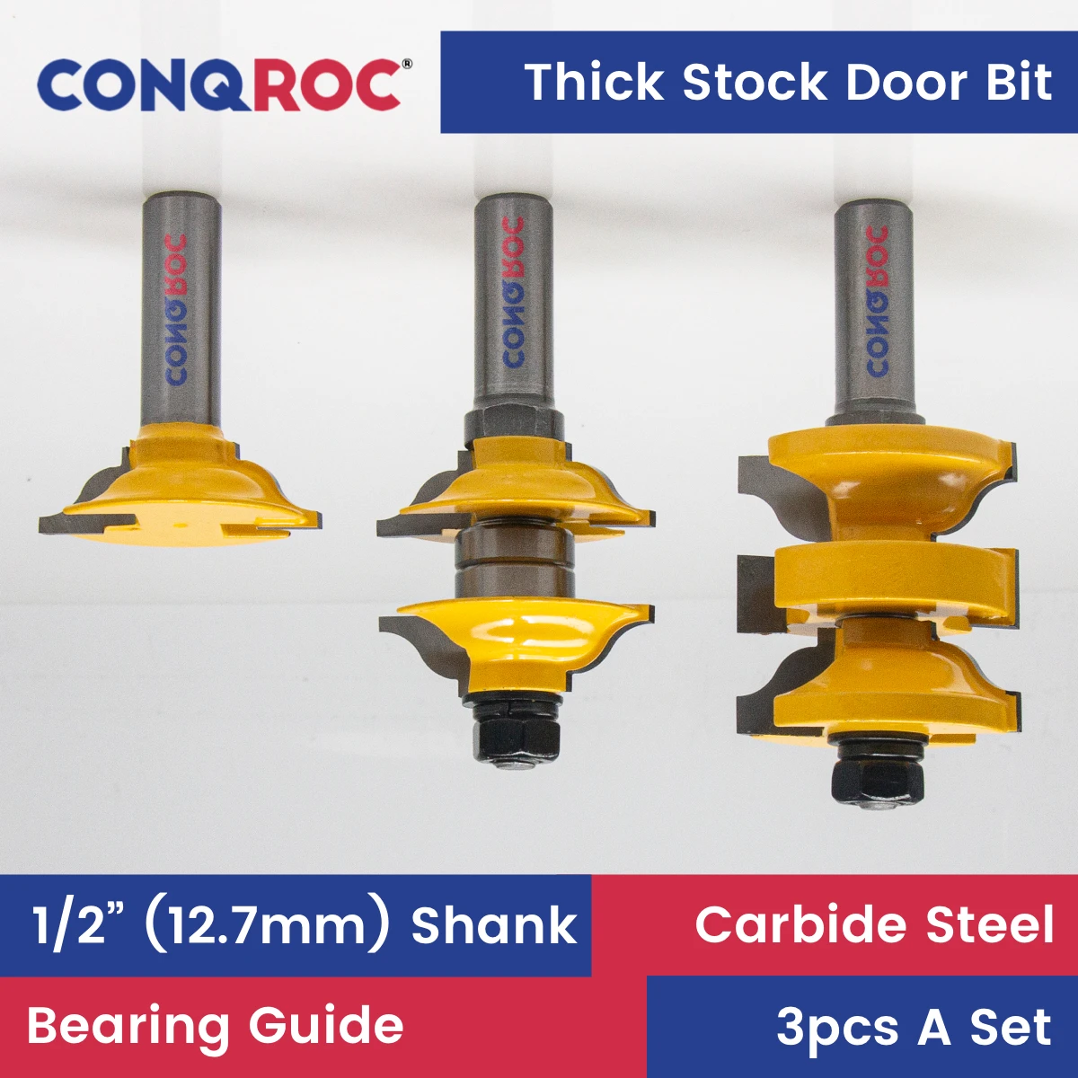 Woodworking Thick Stock Door Router Bits Set 1/2