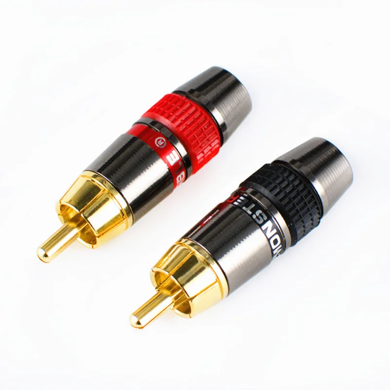 الوحش RCA المتحمسين الصوت إشارة كابل لوتس التوصيل سدادة RCA النحاس النقي موصل 50/100 قطعة