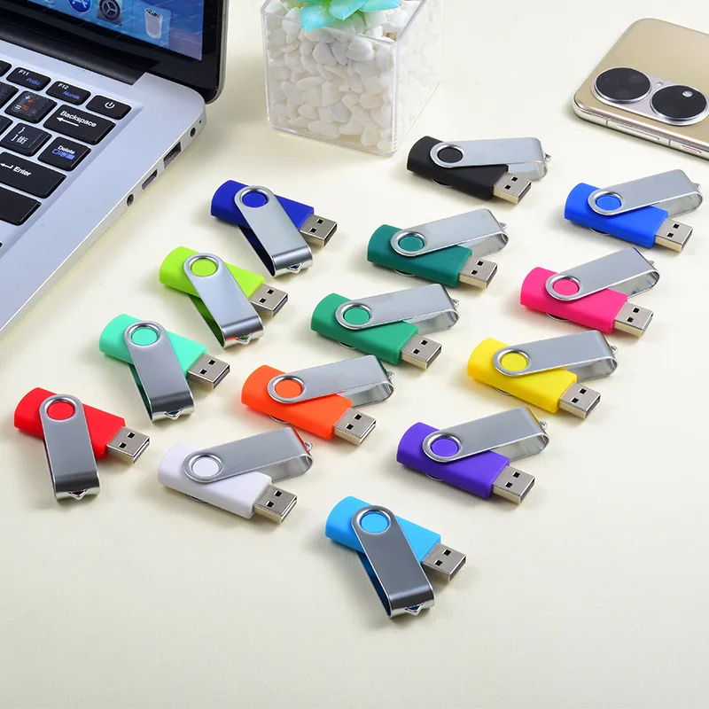 5Pcs/lot Metal Clip Color Flash Drive USB2.0 4GB 8GB 16GB 32GB 64GB  2GB Memory Stick Free Custom LOGO