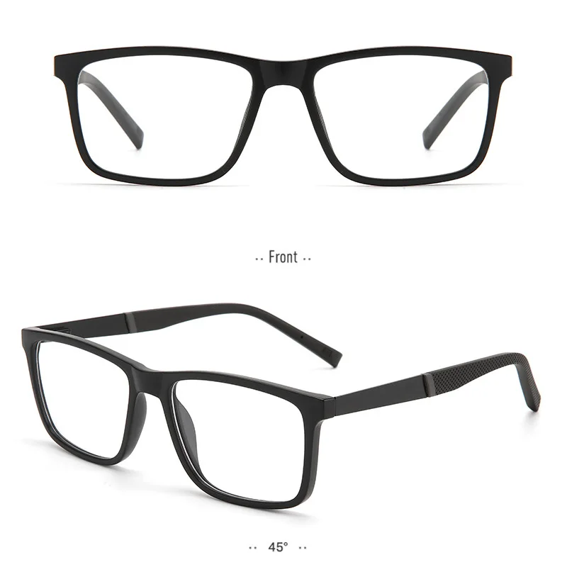 

54mm ultra-light tr90 rectangular men anti-blue light reading glasses personalized myopia astigmatism prescription