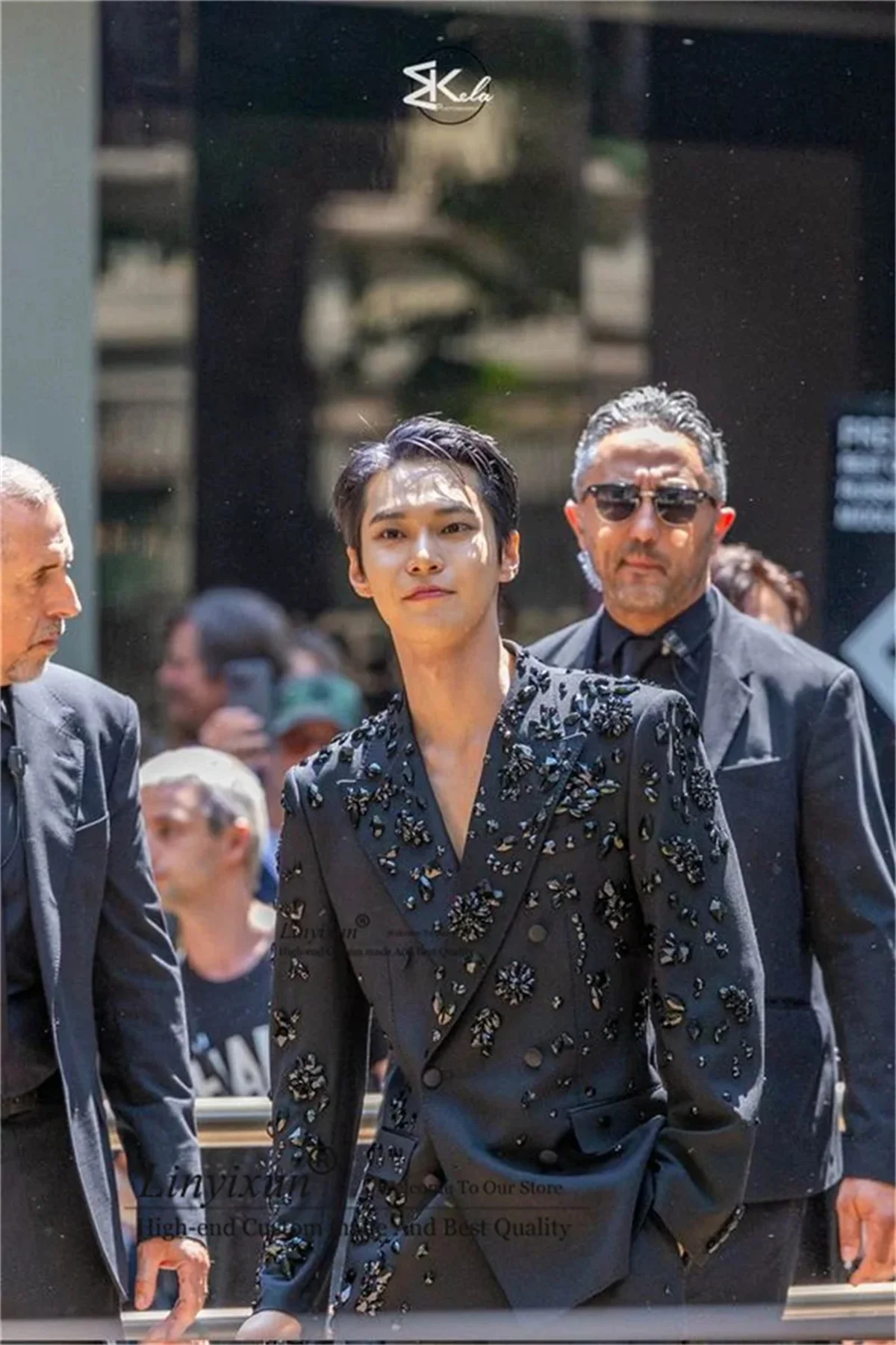 Luxury Beaded Crystals Groom Wedding Tuxedos Customized Men Suits Slim Fit Ropa Hombre Double Breasted Male Party Blazer