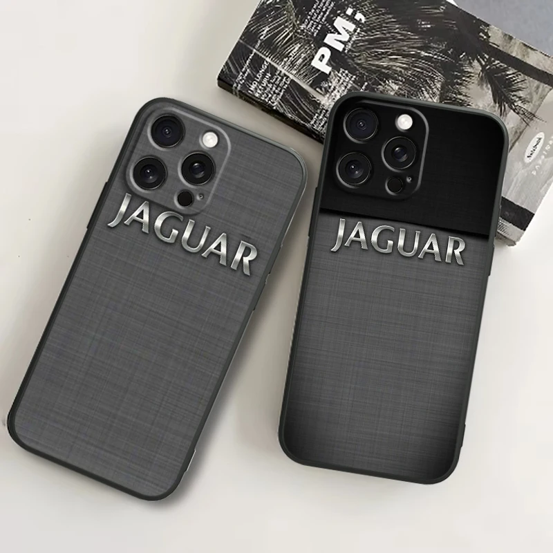 JAGUARS Car Logo Popular Cool Luxury For iPhone 16 15 14 13 12 11 8 7 X XS XR Pro Max Plus Mini Ultra Black Phone Case