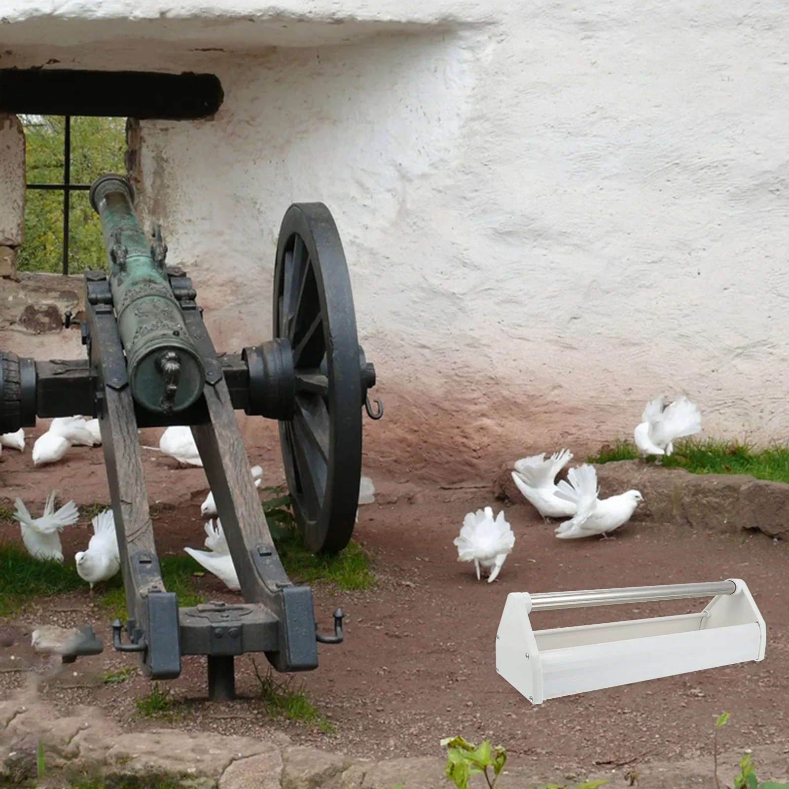 

Pigeon Feeding Trough White Multi Purpose Non Spill Design Ideal for Birds Feeding in Yards Parks Farms Feeder Container