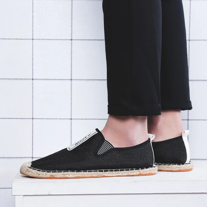 2023 New Summer Lightweight and Breathable Trendy Flat Shoes Men's Canvas Shoes Casual Pullover Solid Color Trendy Men's Shoes