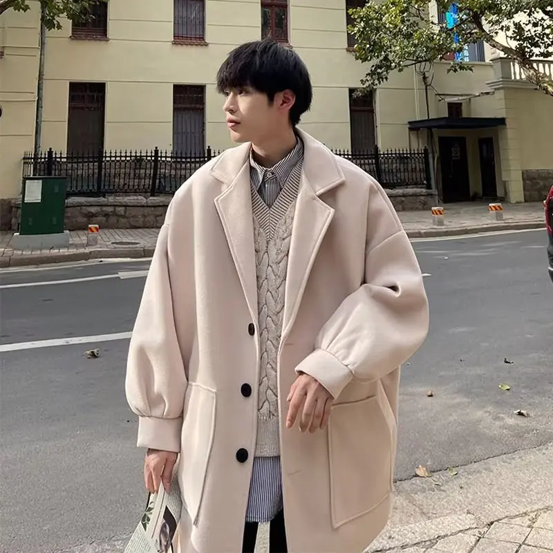 Autumn Blends Men Blocking Pure Temperament Korean Commuting Style Gentle Handsome Chic Fashion  Aesthetic Youthful 2023