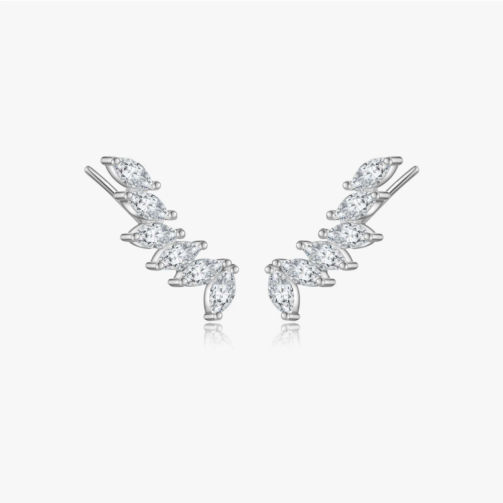 

VEWANT New 925 Sterling Silver Marqulse Zircon CZ Climber Women Luxury Wedding Crystal Fine Clips Piercing Jewelry Gift