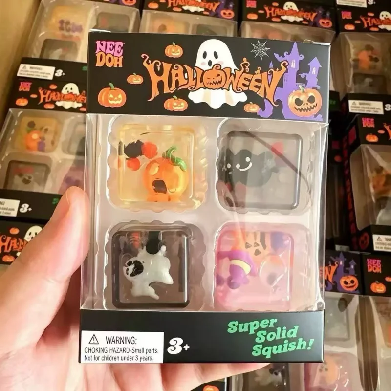 needoh-halloween-teenie-mini-ice-cube-4-unidades-brinquedo-sensorial-fidget-de-maltose-com-recuperacao-lenta-para-alivio-da-ansiedade-e-bola-anti-stress-de-apertar